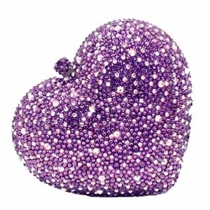 Purple Heart Crystal Purse Wedding Holiday Gift!